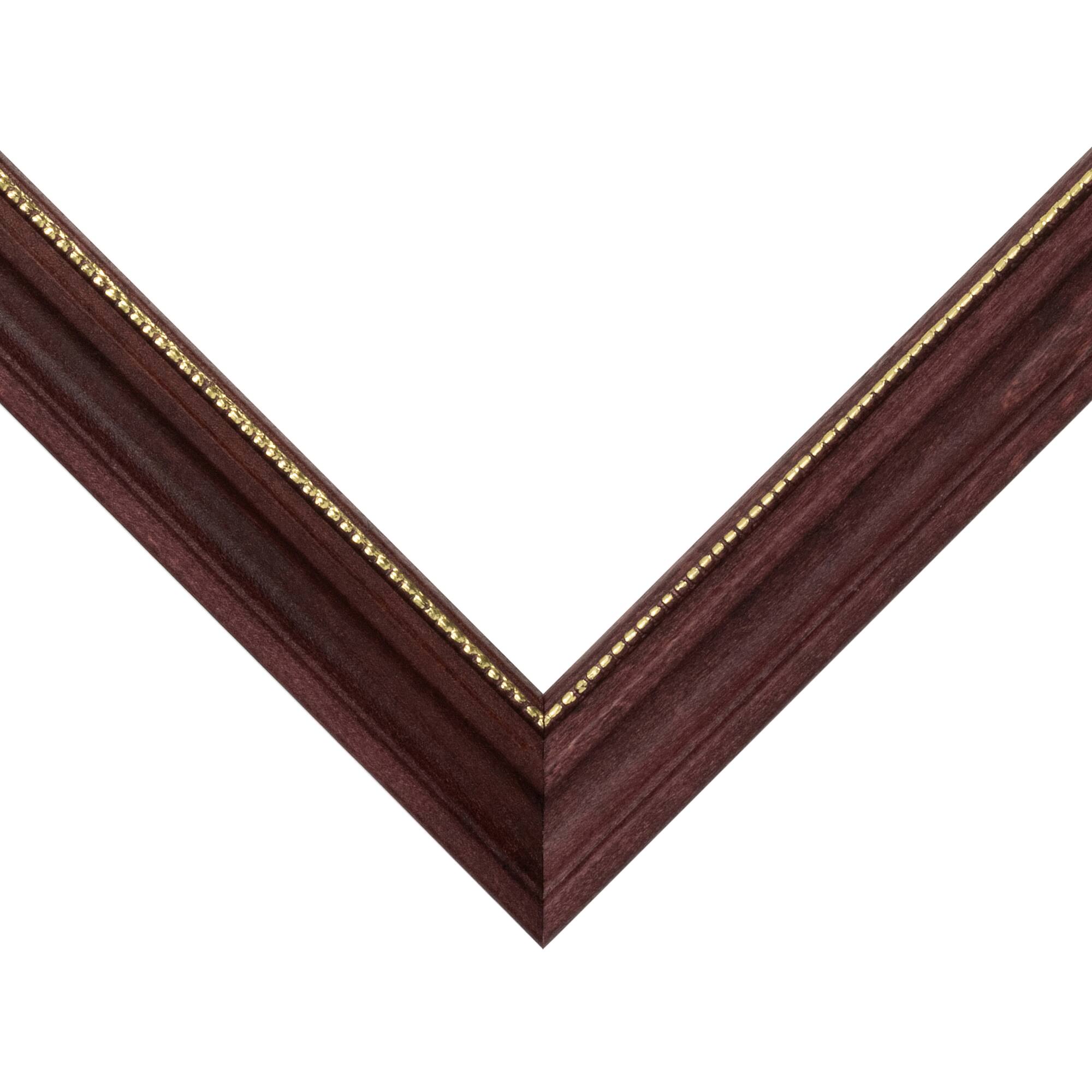 Frame USA Boardroom Cherry with Gold Bead Single Image Picture Frame